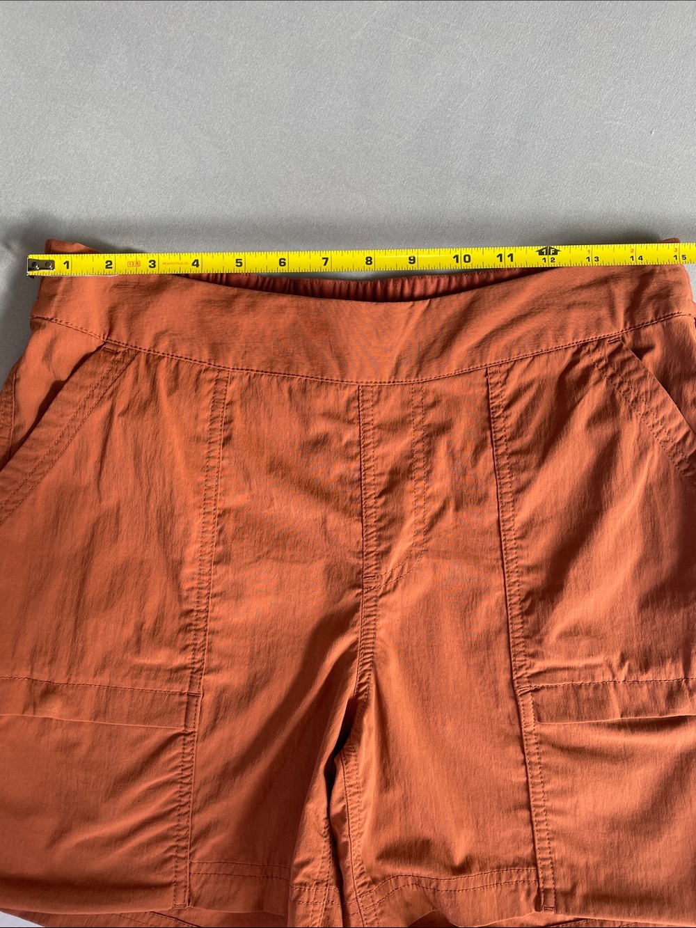 REI Rust Orange Lightweight Nylon Adventure 4 1/2” Hiking Shorts Size Small - Picture 6 of 10